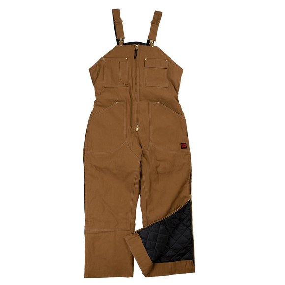 TOUGH DUCK Insulated Canvas Bib Overall - Brown - Picture 1 of 2